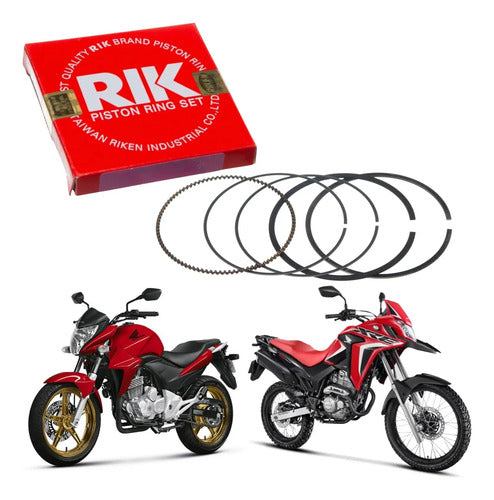 Jogo de Anéis do Pistão RIK Honda Xre 300 2009 a 2023 Cb 300r 2009 a 2015 1,00 mm