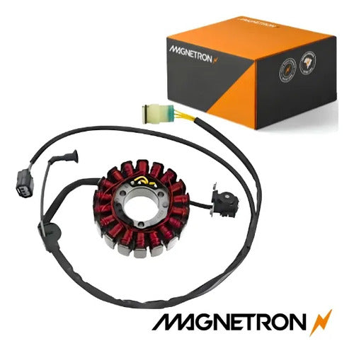 Magneto Estator com Bobina de Pulso Magnetron Honda Xre 300 2009 a 2012