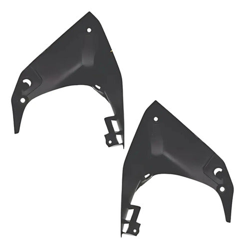 Par de Acabamentos Internos da Aba do Tanque Paramotos Honda Cg 160 Fan 2016 a 2021 Preto