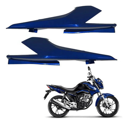 Par de Rabetas Laterais Paramotos Honda Cg 160 Titan 2022 a 2024 Azul Cruzeiro