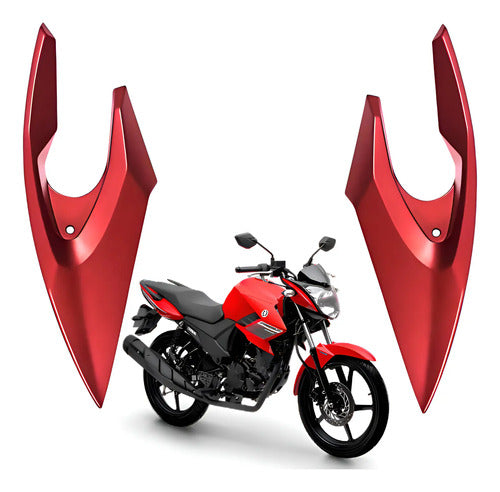 Bananinha Par de Carenagens Laterais do Farol Paramotos Yamaha Fazer 150 2024 Vermelho Metálico