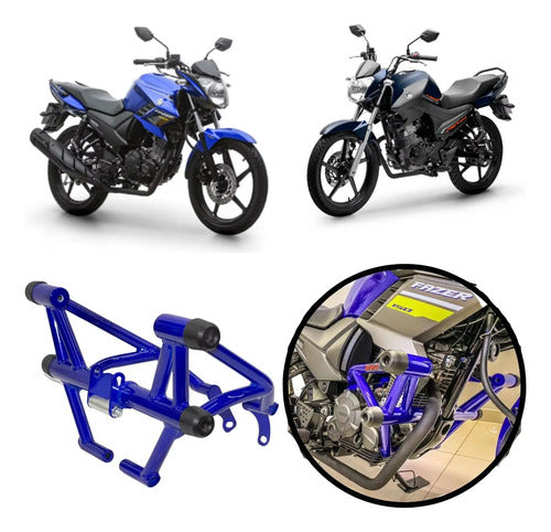 Protetor de Motor Stunt Race Street Cage Yamaha Factor 125 Fazer Factor 150 Azul