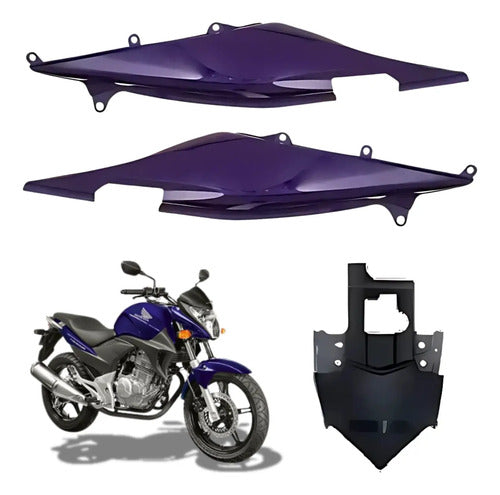 Kit Rabeta Lateral Completa Paramotos Honda Cb 300r 2011 Roxo