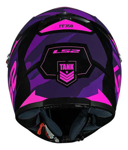 Capacete LS2 FF358 Tank Preto Roxo Brilhante