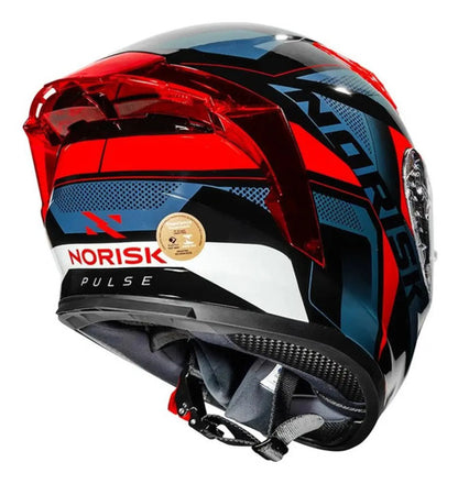 Capacete Norisk Flow Pulse com 2 Viseiras e Spoiler Azul Vermelho