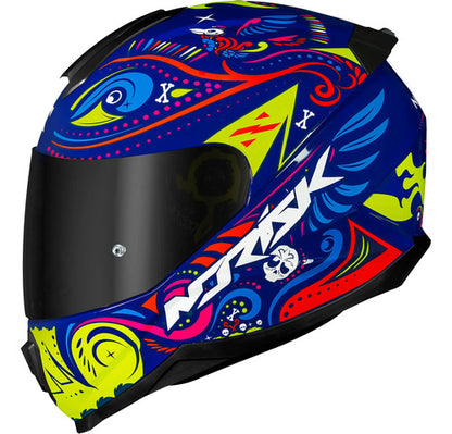 Capacete Norisk Razor Circus Azul Amarelo Brilhante Tamanho 62/XL