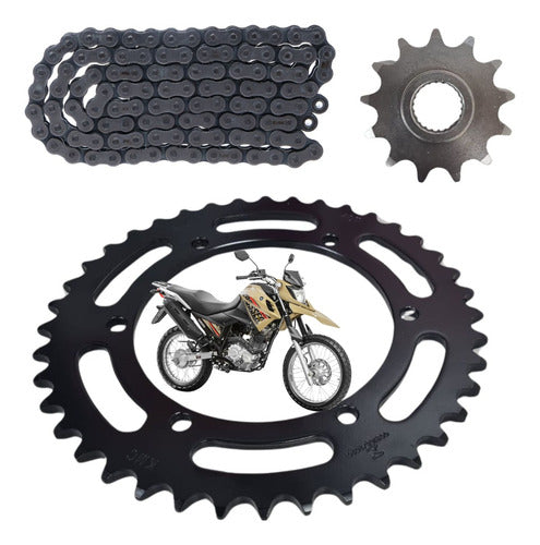Kit Relação KMC Pro sem Retentor Yamaha Crosser 150 2014 a 2024 428H 122L 41/14T