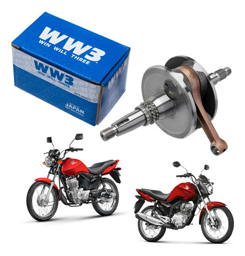 Virabrequim com Biela e Rolamentos WW3 Honda Cg 125 Titan Fan 2009 a 2018