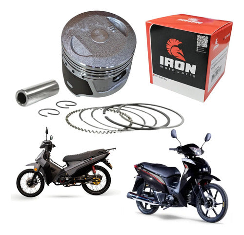 Kit Pistão com Anéis e Pino para 70 cc Iron Shineray Jet Phoenix 50 STD