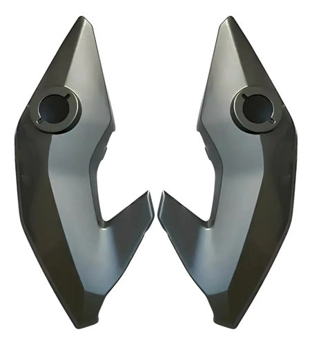 Par de Bananinhas Carenagens Laterais do Farol Paramotos Honda Cg 150 160 Fan Start Cinza