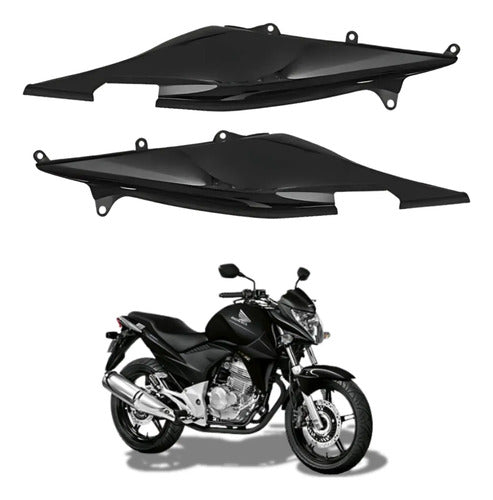 Par de Rabetas Laterais Paramotos Honda Cb 300r 2009 a 2012 Preto Brilhante