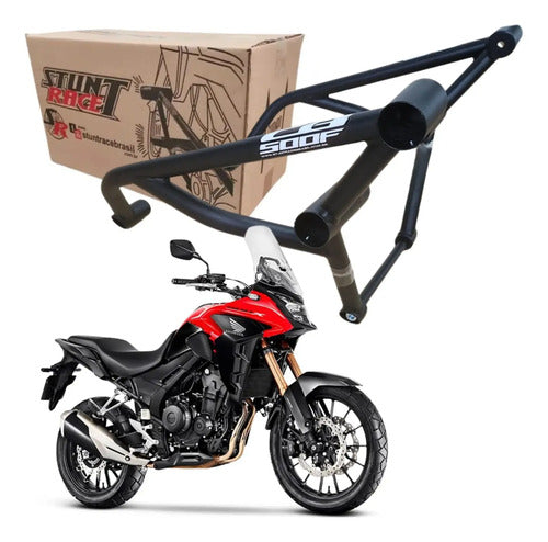 Protetor de Motor Stunt Race Cage Honda Cb 500f Cb 500x 2015 em diante Preto Fosco