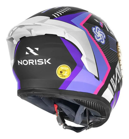 Capacete Norisk Flow Vizion com Spoiler Roxo Rosa Preto Brilhante Tamanho 60/L