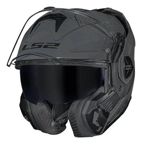 Capacete Escamoteável LS2 FF901 Advant X Solid Cinza Brilhante
