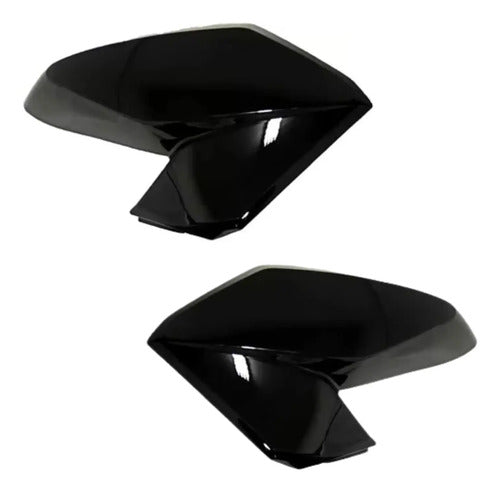 Par de Abas do Tanque Paramotos Honda Cg 160 Fan Start 2016 a 2021 Preto Brilhante