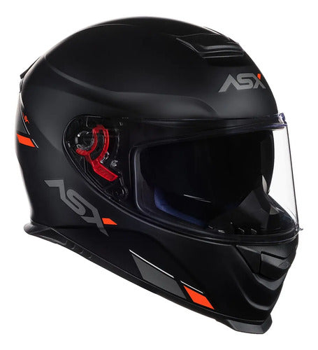 Capacete ASX Eagle SV Solid com Óculos Solar Interno Preto Grafite Vermelho Fosco