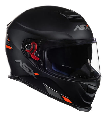 Capacete ASX Eagle SV Solid com Óculos Solar Interno Preto Grafite Vermelho Fosco