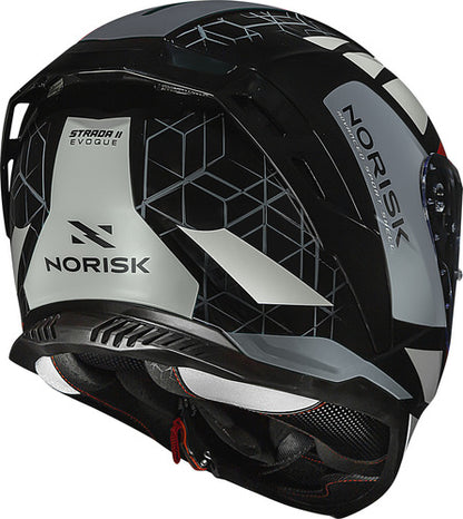 Capacete Norisk Strada II Evoque com Óculos Solar Interno e Spoiler Cinza Preto Fosco