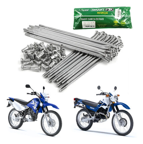 Jogo de Raios Traseiro Smartfox Yamaha Xtz 125 Xt 225 4 mm Cromado