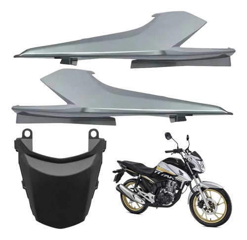 Kit Rabeta Lateral Completa Paramotos Honda Cg 160 Titan 2016 a 2024 Prata Edição Especial