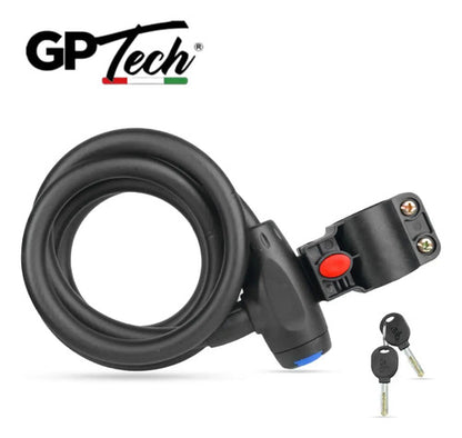 Trava de Segurança Antifurto Cabo Espiral GP Tech ZX2144 12 mm x 150 cm Universal