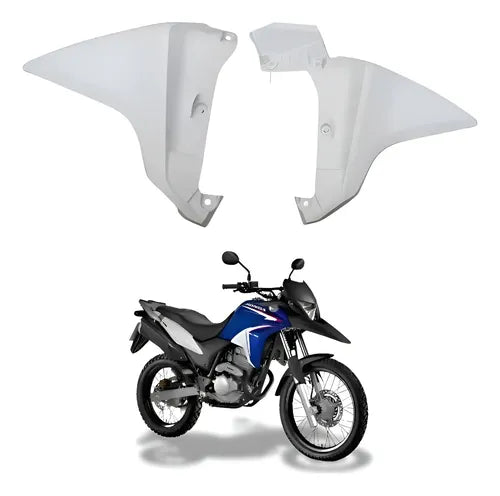Par de Aletas Abas do Tanque Inferiores Paramotos Honda Xre 300 2013 a 2015 Branco Perolizado