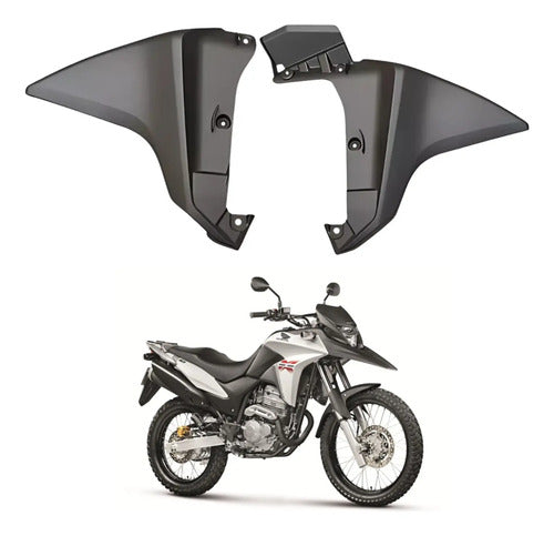 Par de Aletas Abas do Tanque Inferiores Paramotos Honda Xre 300 2013 a 2015 Cinza Fosco