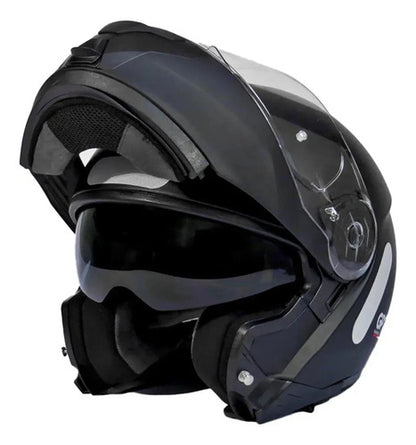 Capacete Escamoteável GP Tech A118 SV Solid com Óculos Solar Interno Preto Fosco Tamanho 61