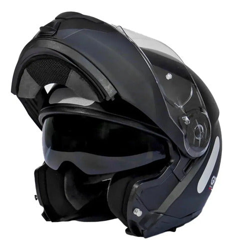 Capacete Escamoteável GP Tech A118 SV Solid com Óculos Solar Interno Preto Fosco Tamanho 58