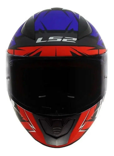 Capacete LS2 FF353 Rapid Cromo Preto Vermelho Azul Fosco Tamanho 62/XL