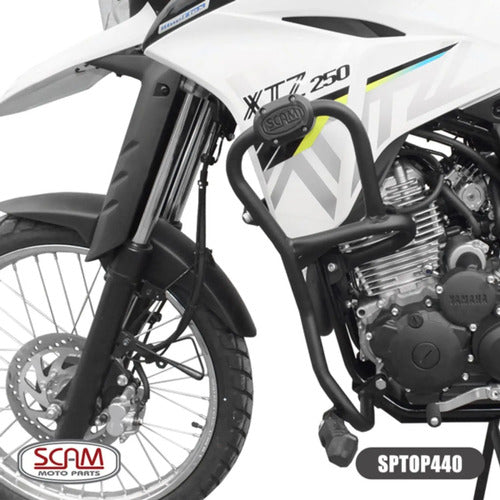 Protetor de Motor com Pedaleira Scam Yamaha Lander 250 2019 a 2024 Preto Fosco
