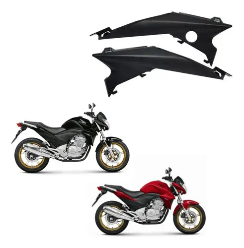 Par de Carenagens Laterais Traseiras Paramotos Honda Cb 300r 2009 em diante Preto