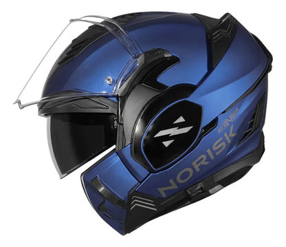 Capacete Escamoteável Norisk Avenger Solid com Óculos Solar Interno Azul Fosco Tamanho 56/S