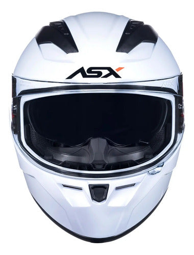 Capacete ASX City SV Solid com Óculos Solar Interno Branco Vermelho Preto Brilhante