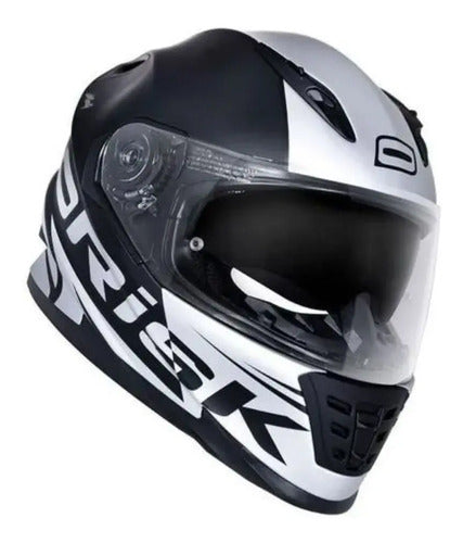 Capacete Norisk FF302 Manty com Óculos Solar Interno Preto Prata Fosco