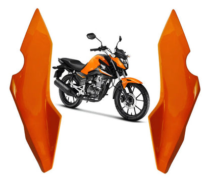 Par de Carenagens Laterais do Farol Paramotos Honda Cg 160 Titan Fan Start 2025 em diante Laranja
