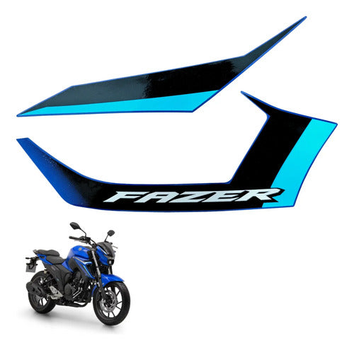 Adesivo da Aba do Tanque Direita Yamaha Fazer Fz25 250 2025 Azul Metálico