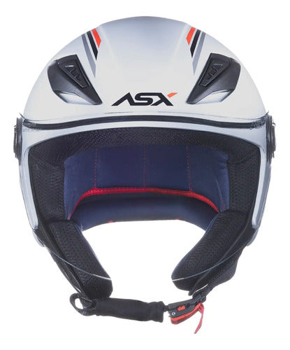 Capacete Aberto ASX City Air Solid Branco Brilhante