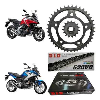 Kit Relação DID Premium com Retentor Honda Nc 750x 2016 em diante 520VO 114L 43/17T