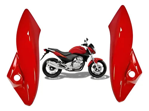 Bananinha Par de Carenagens Laterais do Farol Paramotos Honda Cb 300r 2009 a 2012 Vermelho
