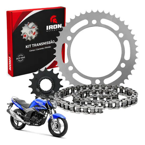 Kit Relação Iron sem Retentor Yamaha Fazer 250 2006 a 2017 428H 132L 45/15T