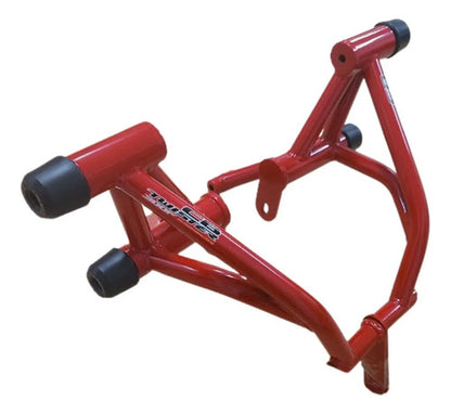 Protetor de Motor Stunt Race Street Cage Honda Cb 300f Twister 2023 a 2025 Vermelho