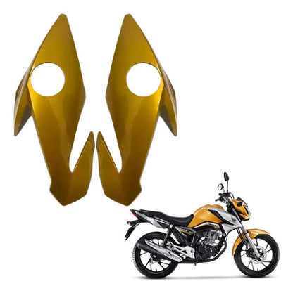 Par de Carenagens Laterais do Farol Paramotos Honda Cg 160 Titan Fan 2022 Amarelo Perolizado