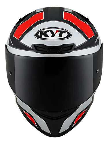 Capacete KYT TT-Course Electron Cinza Vermelho Brilhante
