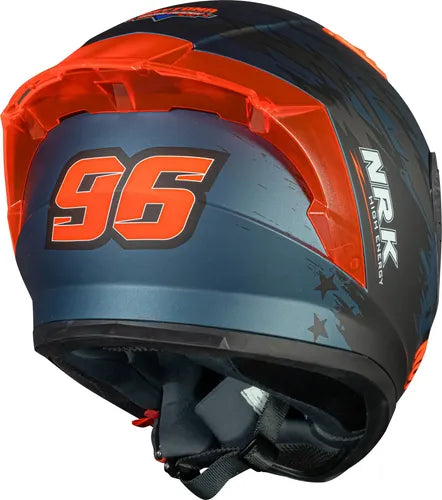 Capacete Norisk Flow Daytona com 2 Viseiras e Spoiler Azul Laranja Fosco