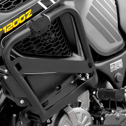 Protetor de Motor com Pedaleira Scam Yamaha Super Ténéré 1200 2011 a 2020 Preto Fosco