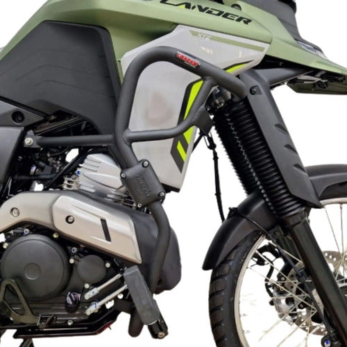 Protetor de Motor com Pedaleira Chapam Yamaha Lander 250 2025 em diante Preto Fosco