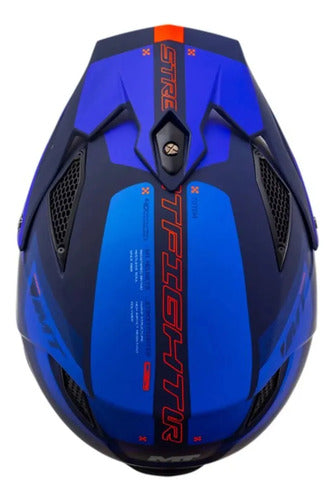 Capacete MT Helmets Streetfighter SV Totem com Óculos Solar Interno Azul Fosco Tamanho 58