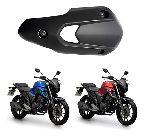 Protetor do Escapamento Paramotos Yamaha Fazer Fz25 250 2018 a 2025 Preto Fosco