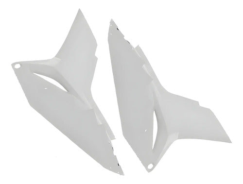 Par de Aletas Abas do Tanque Paramotos Honda Bros 160 2022 a 2024 Branco